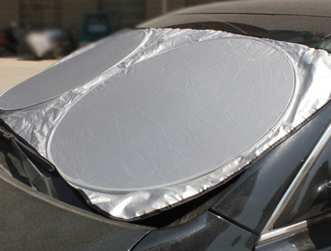 Sun block coated silver cloth material double circle