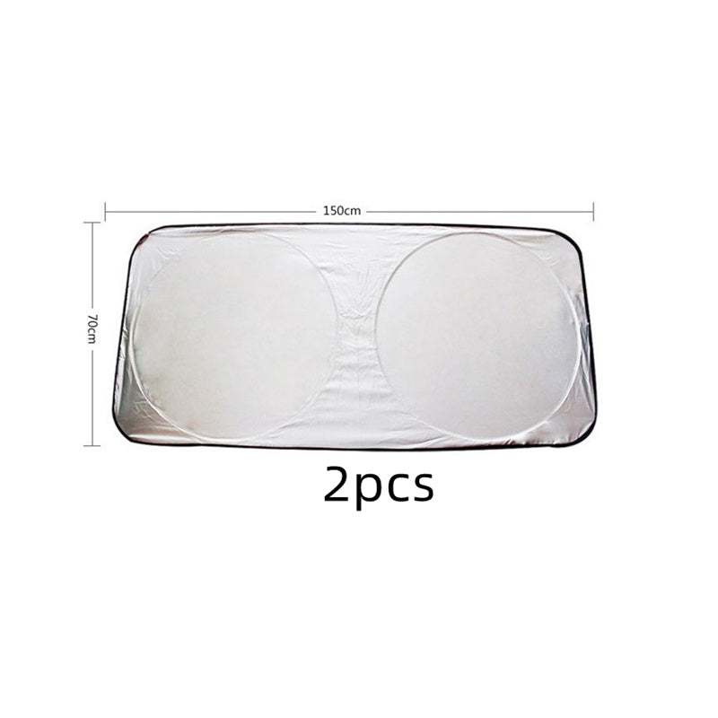 Sun block coated silver cloth material double circle