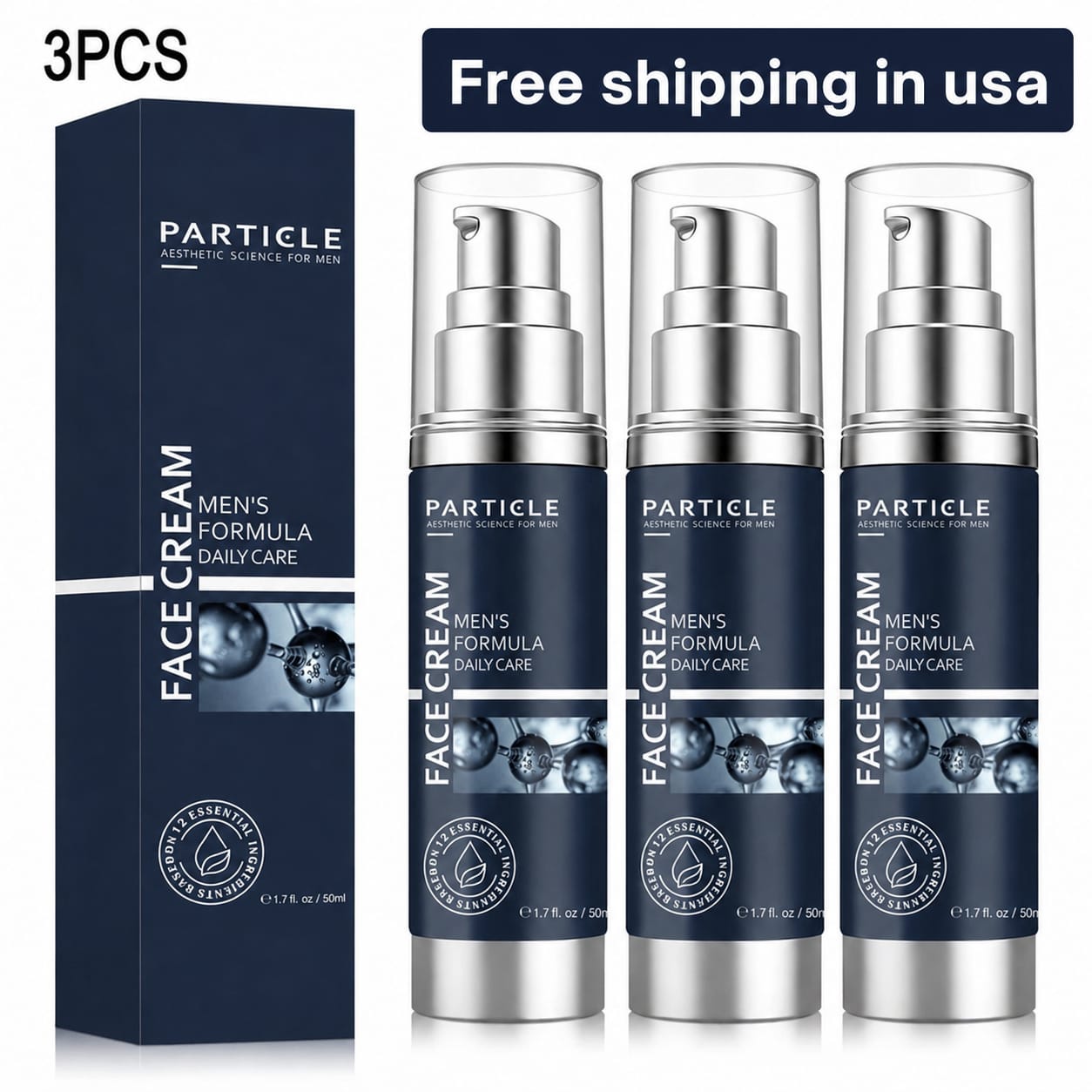 Particle Men's Formula Daily Care Face Cream – Anti-Aging Moisturizing Cream for Men (50ml)