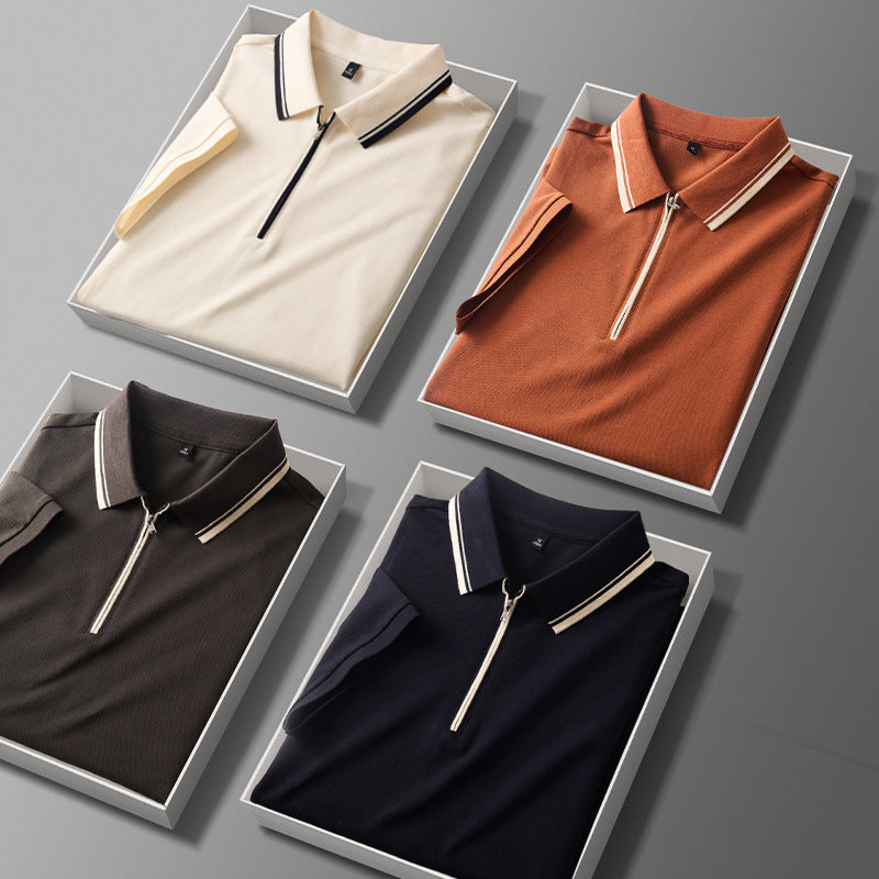 Short-sleeved T-shirt Lapel Casual Polo Shirt For Men